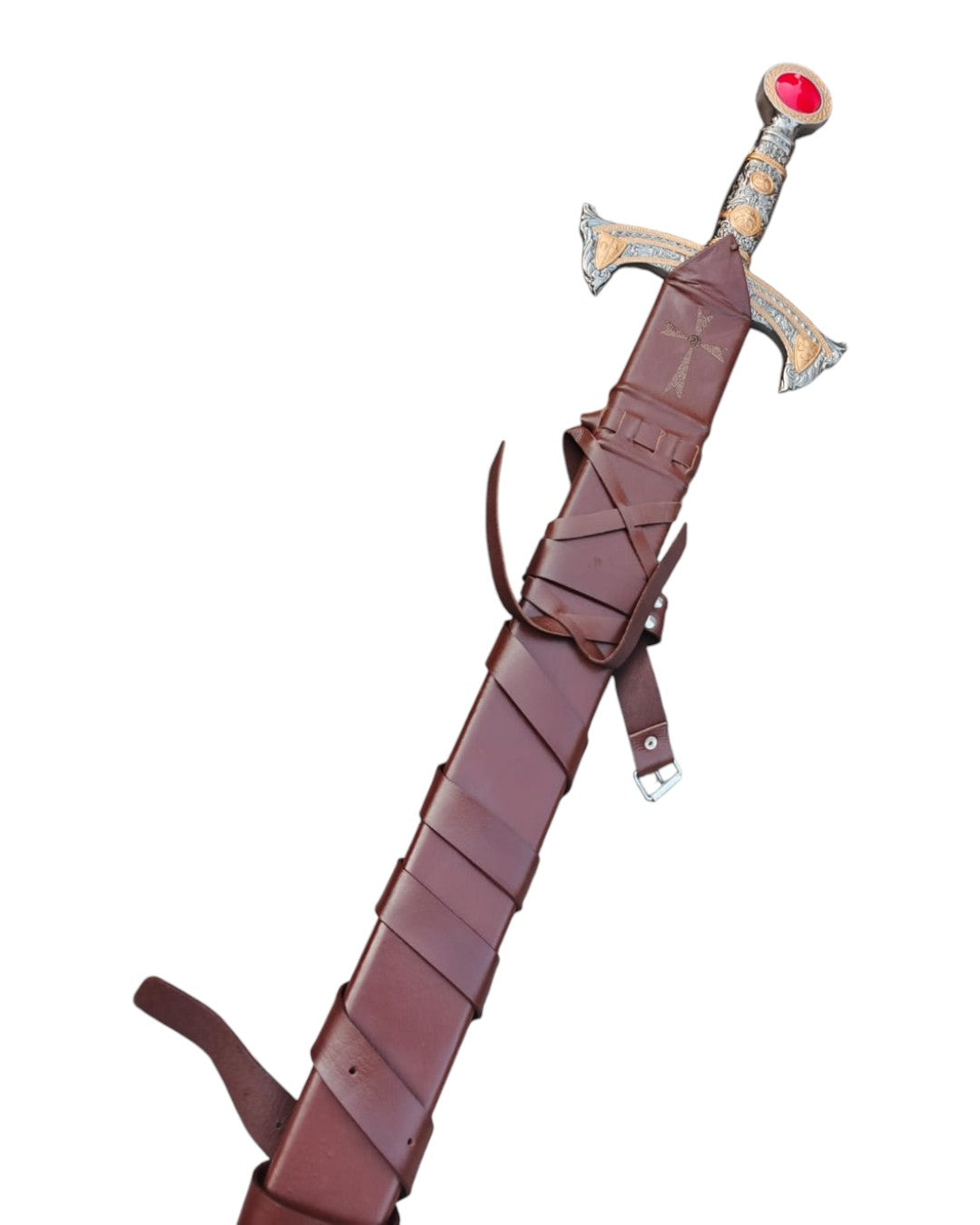 Decorative sword with a sheath on a white background
