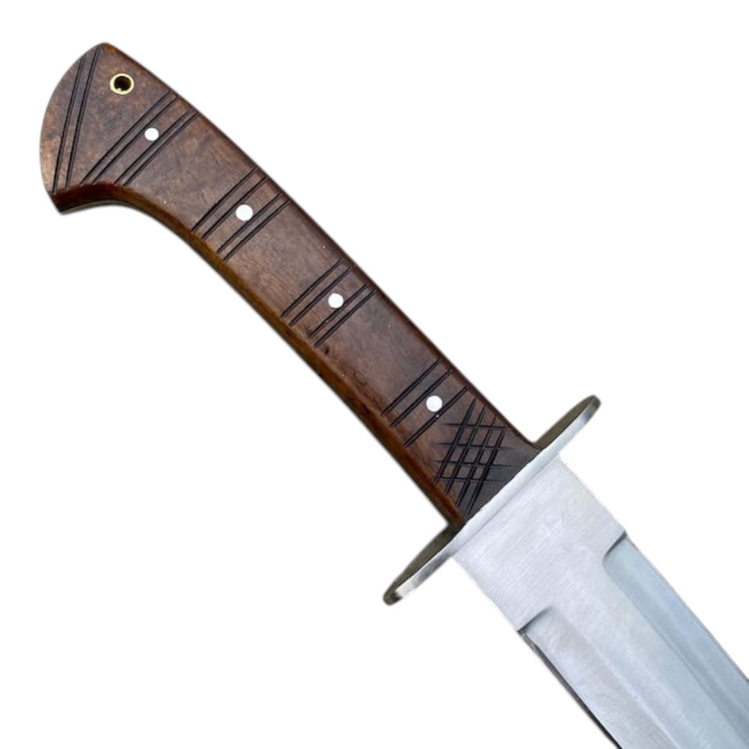 Sword with wooden handle on a white background