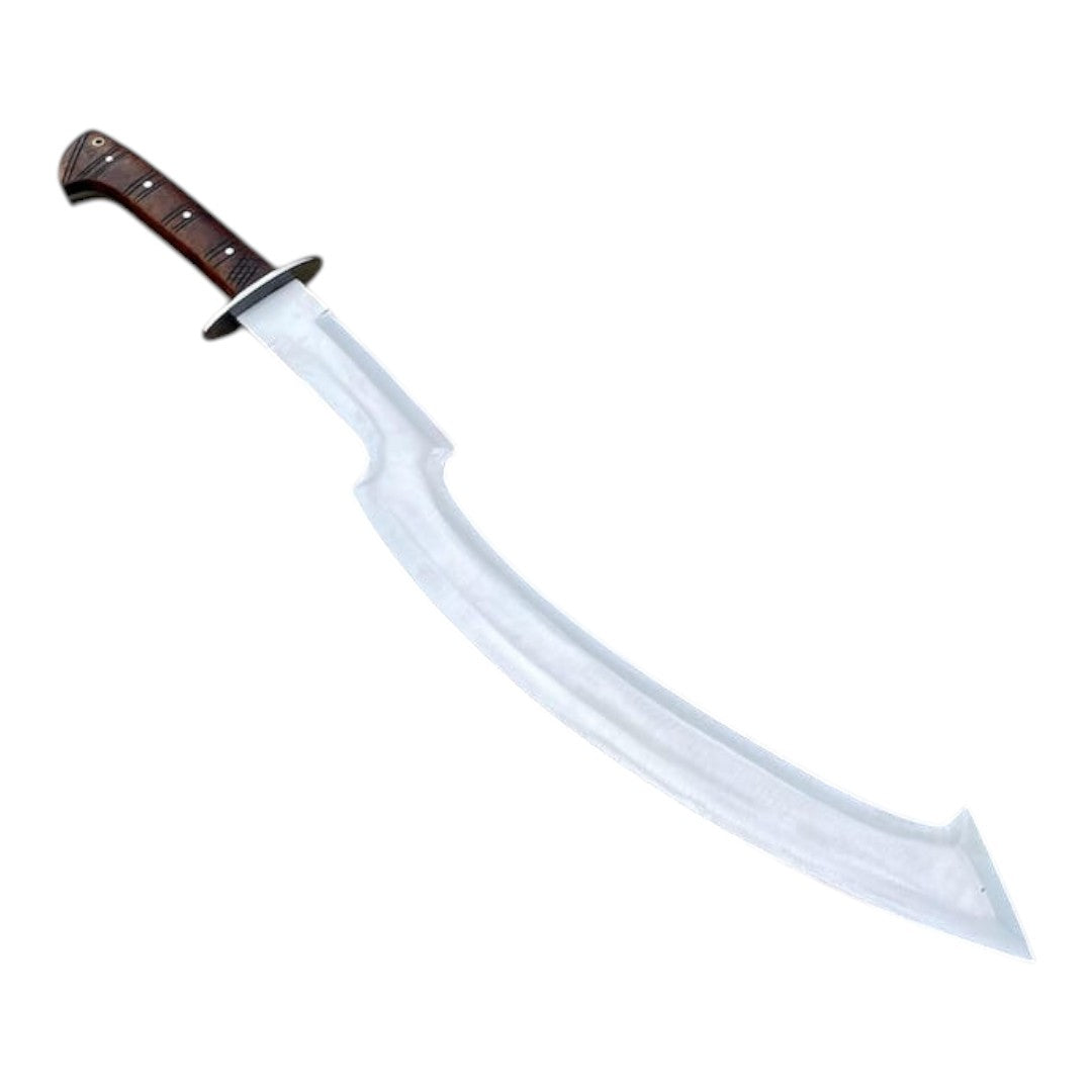 Sword with a brown handle on a white background
