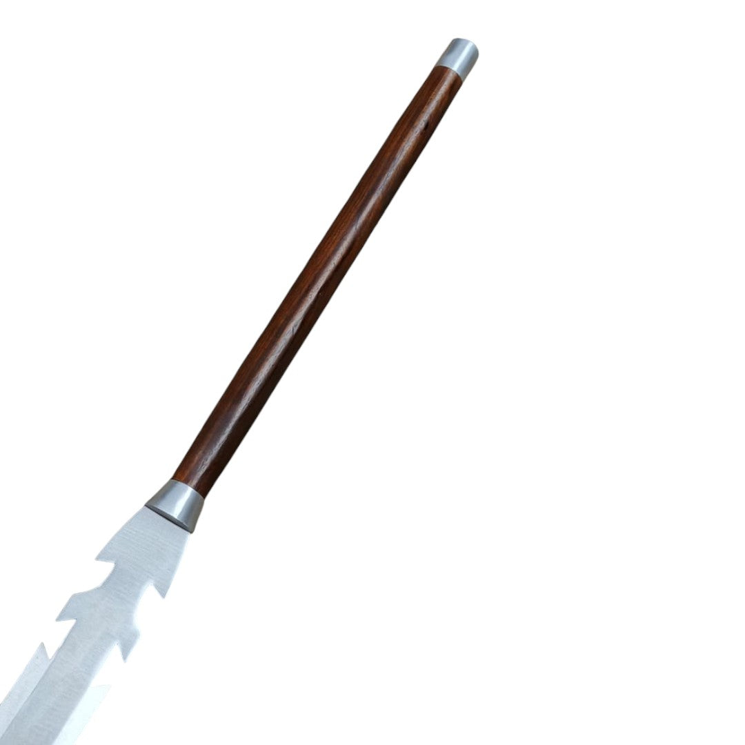 Tang sword with wooden handle on a white background