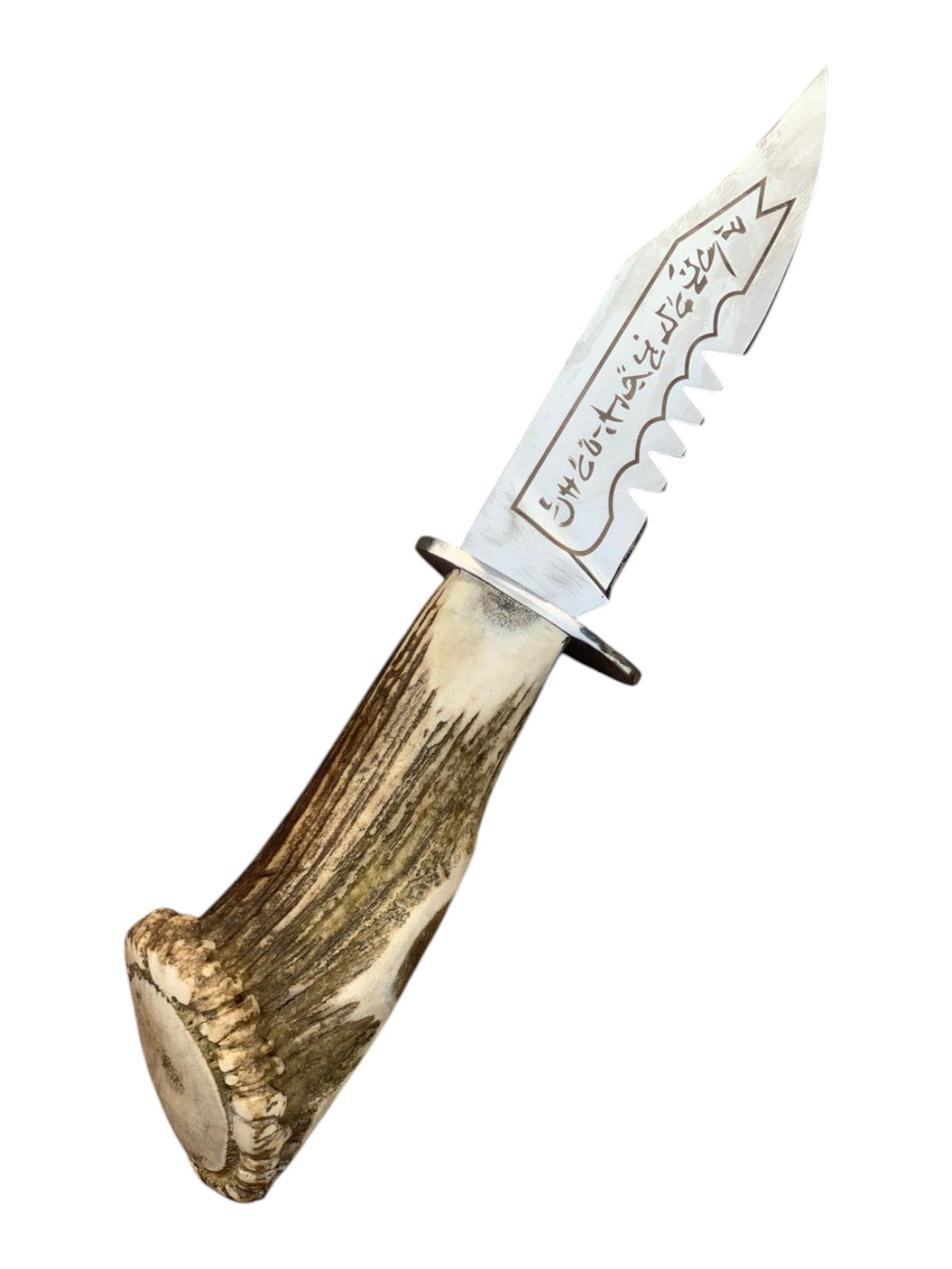 Knife with a wooden handle on a white background