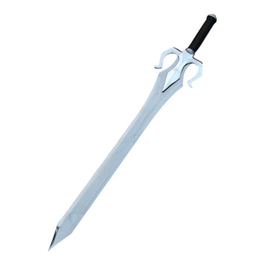 Fantasy sword with a detailed hilt on a white background